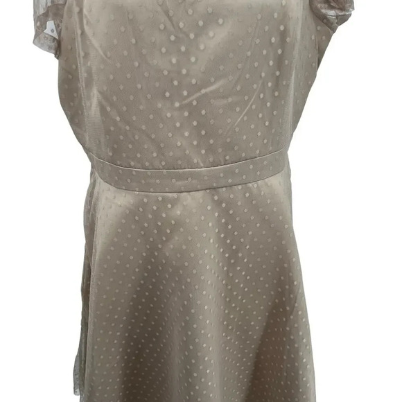 Lindy Bop Leona Almond Polka Dot‎ Mesh Prom Dress Beige Plus Size 3XL - Picture 5 of 12